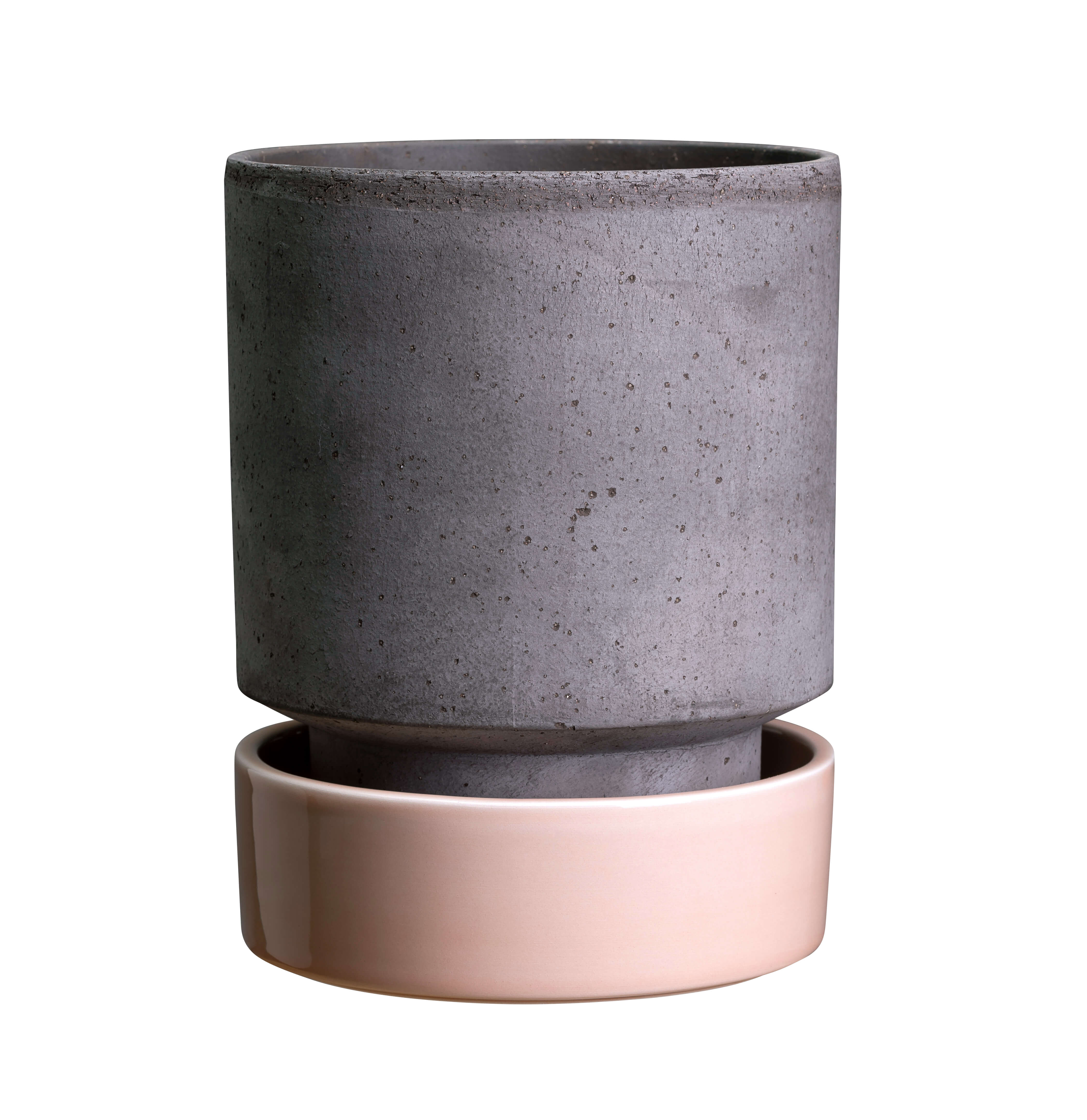 Sottovaso Hoff in terracotta smaltata /quartz rose