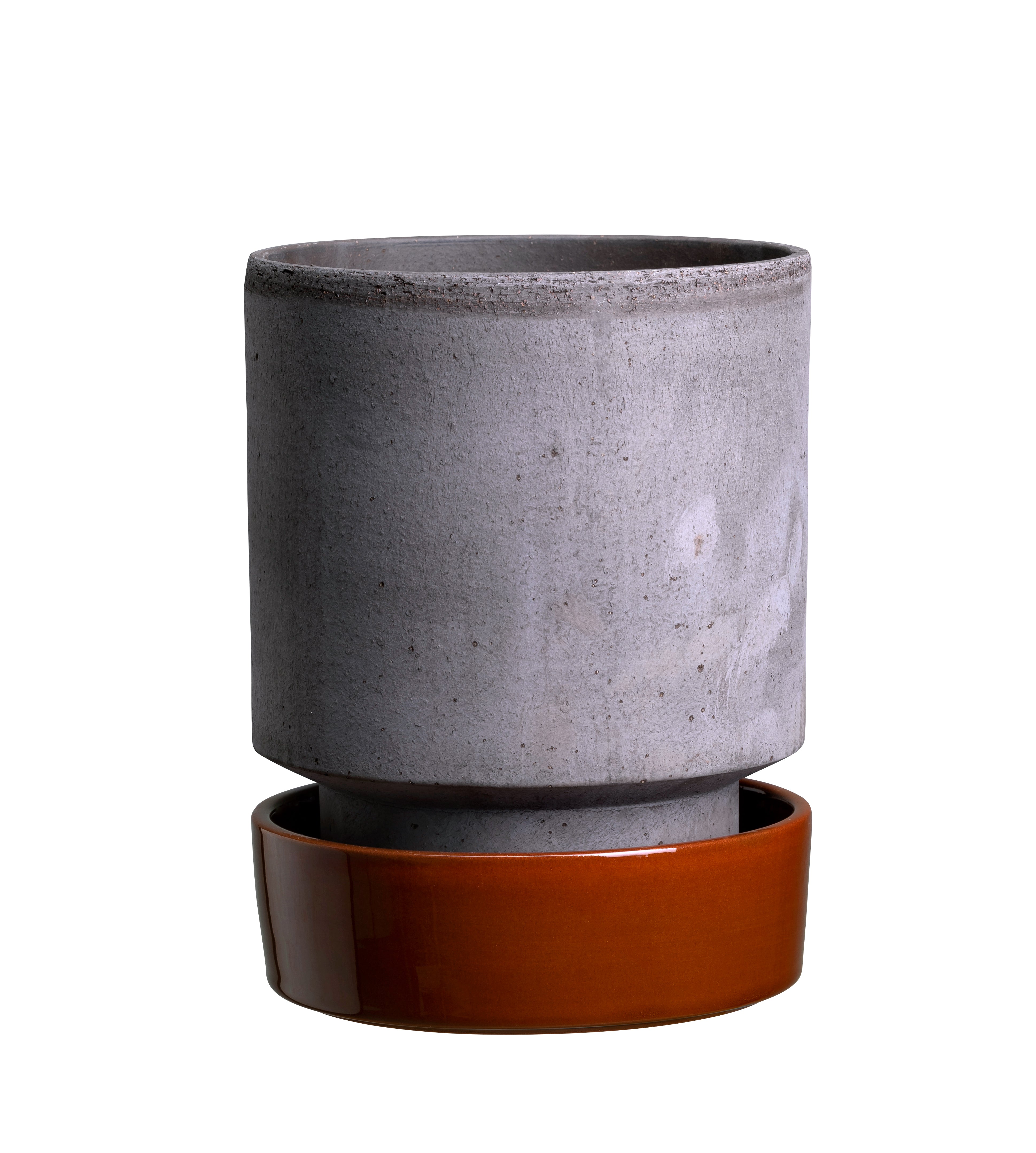 Vaso Hoff in terracotta grezza /grigio
