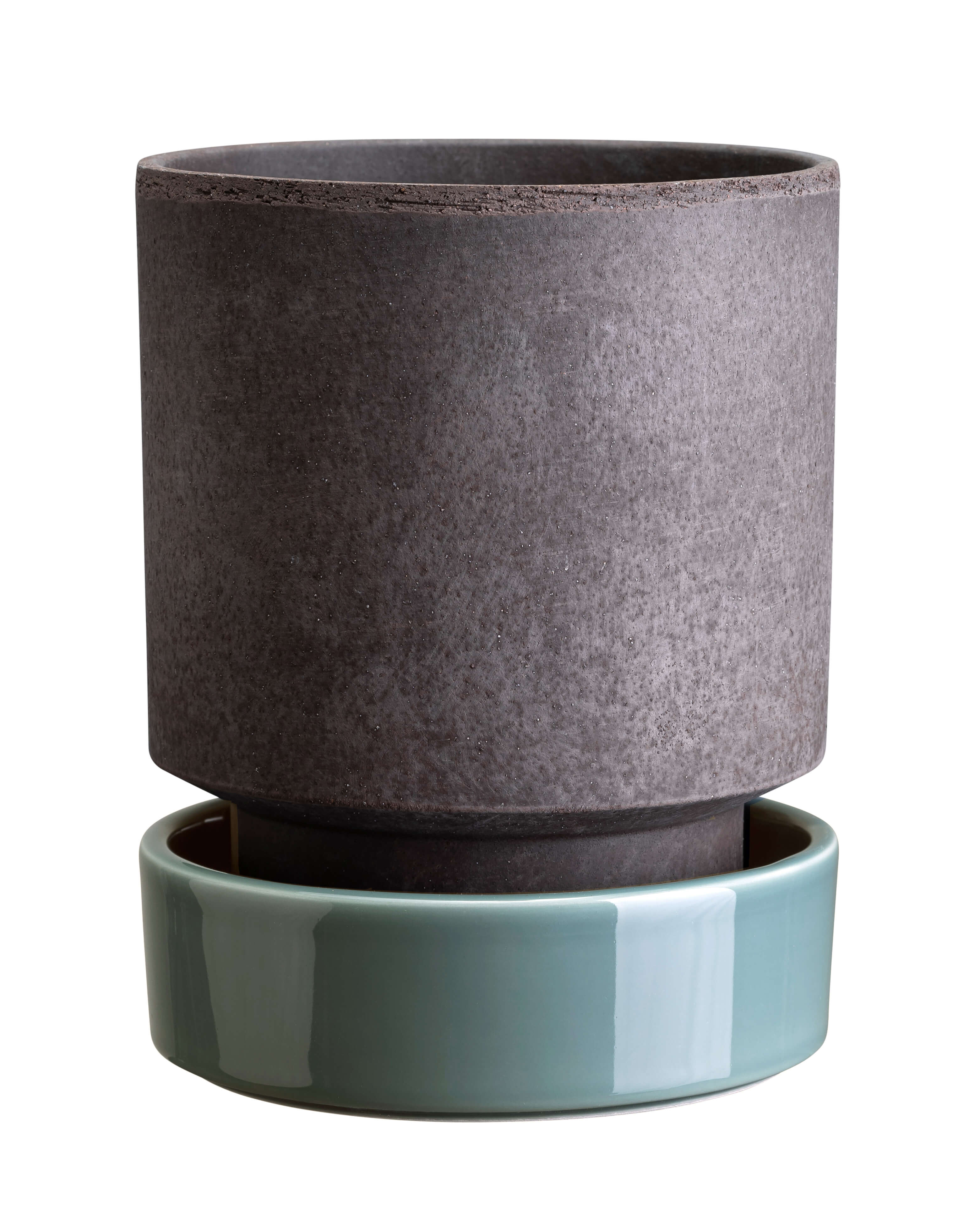 Sottovaso Hoff in terracotta smaltata /Misty Blue