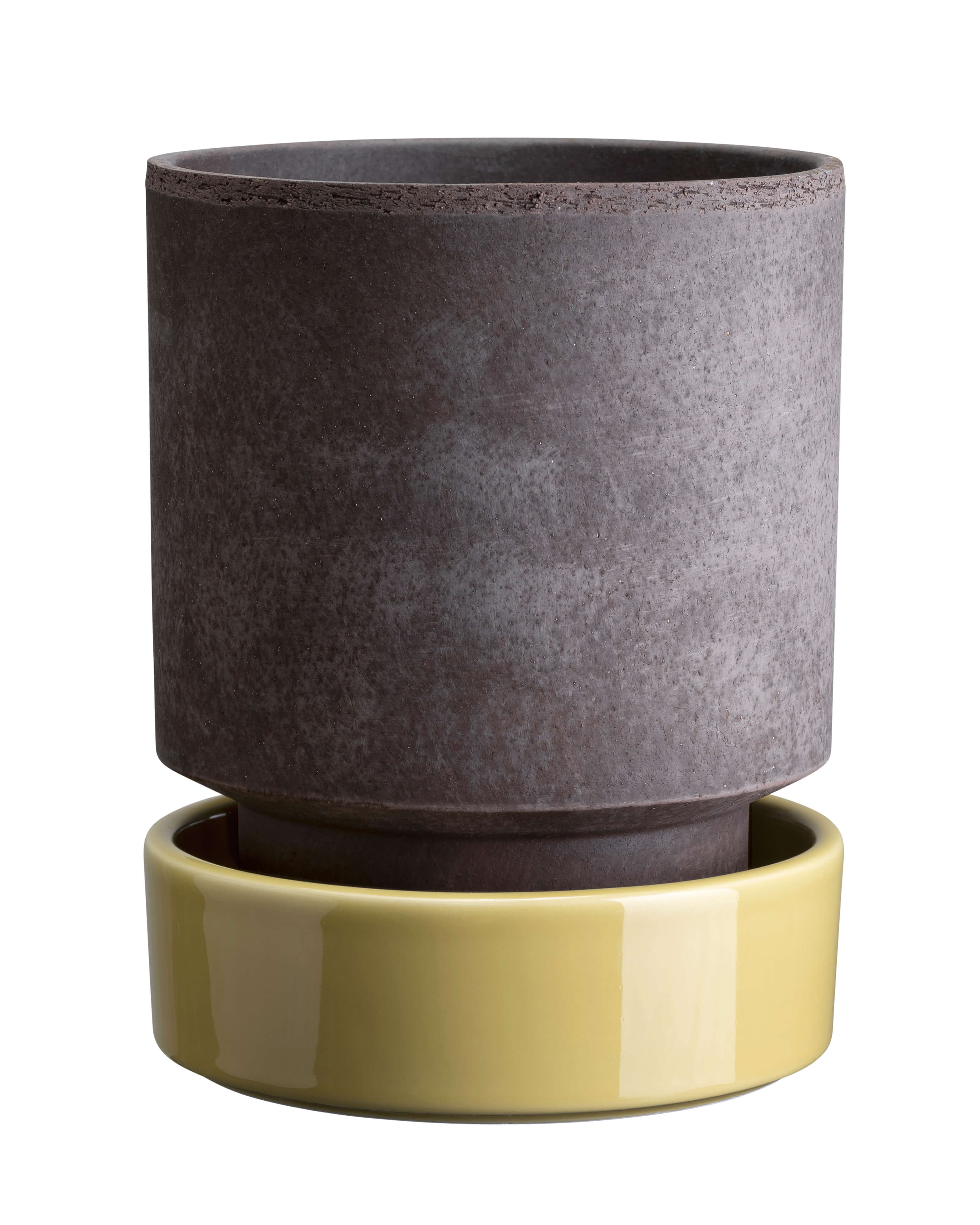 Sottovaso Hoff in terracotta smaltata /pale yellow