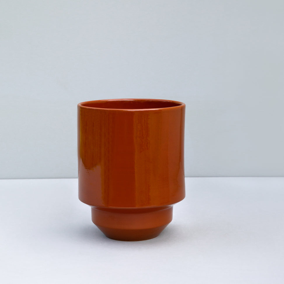 Portavaso Hoff in terracotta smaltata /rosso ruggine