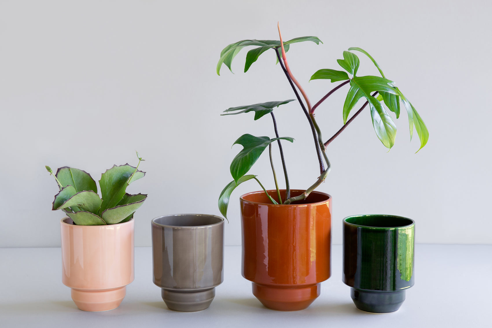 Portavaso Hoff in terracotta smaltata /rosso ruggine