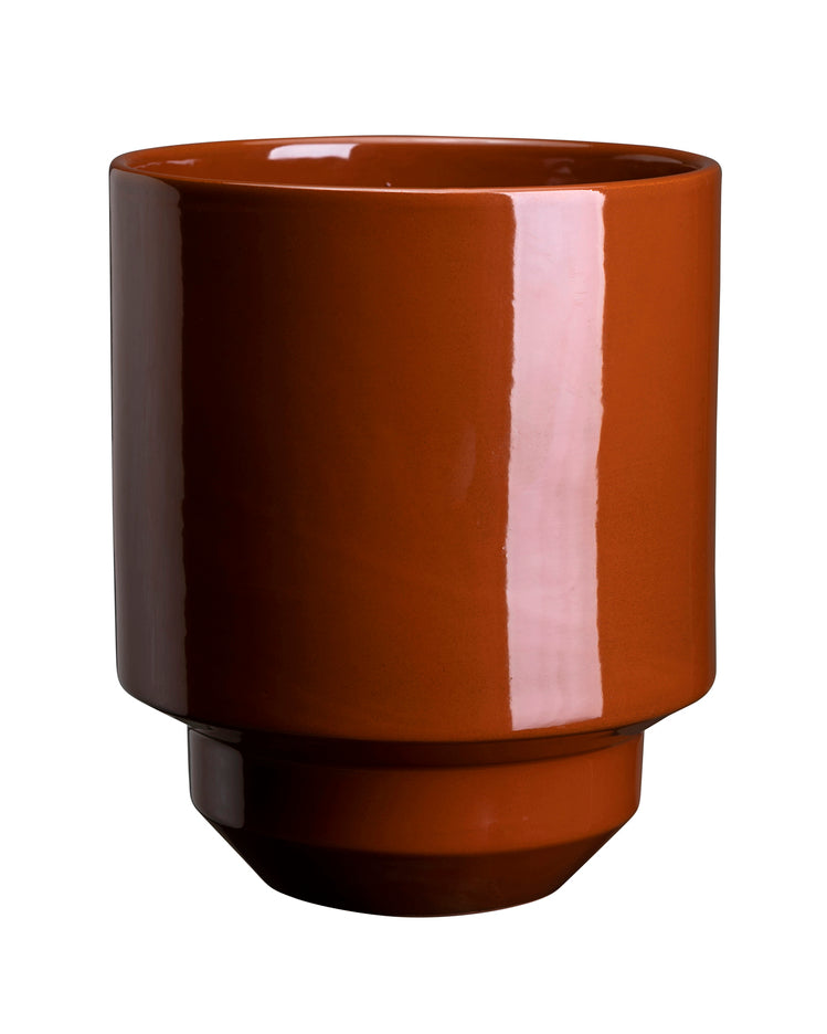 Portavaso Hoff in terracotta smaltata /rosso ruggine
