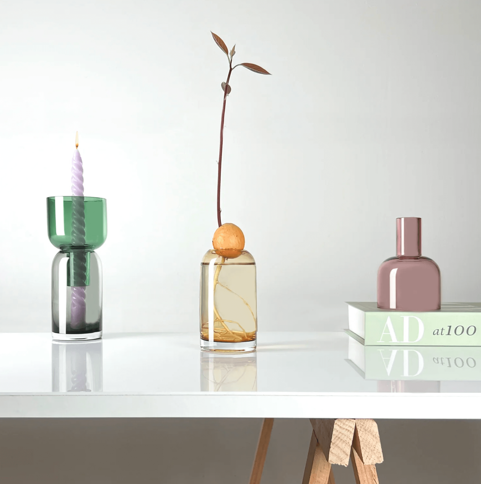 Vaso Flip reversibile /grigio+rosa