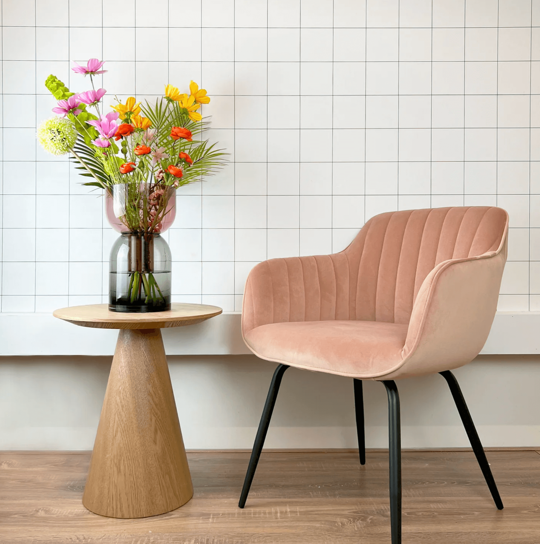 Vaso Flip reversibile /grigio+rosa