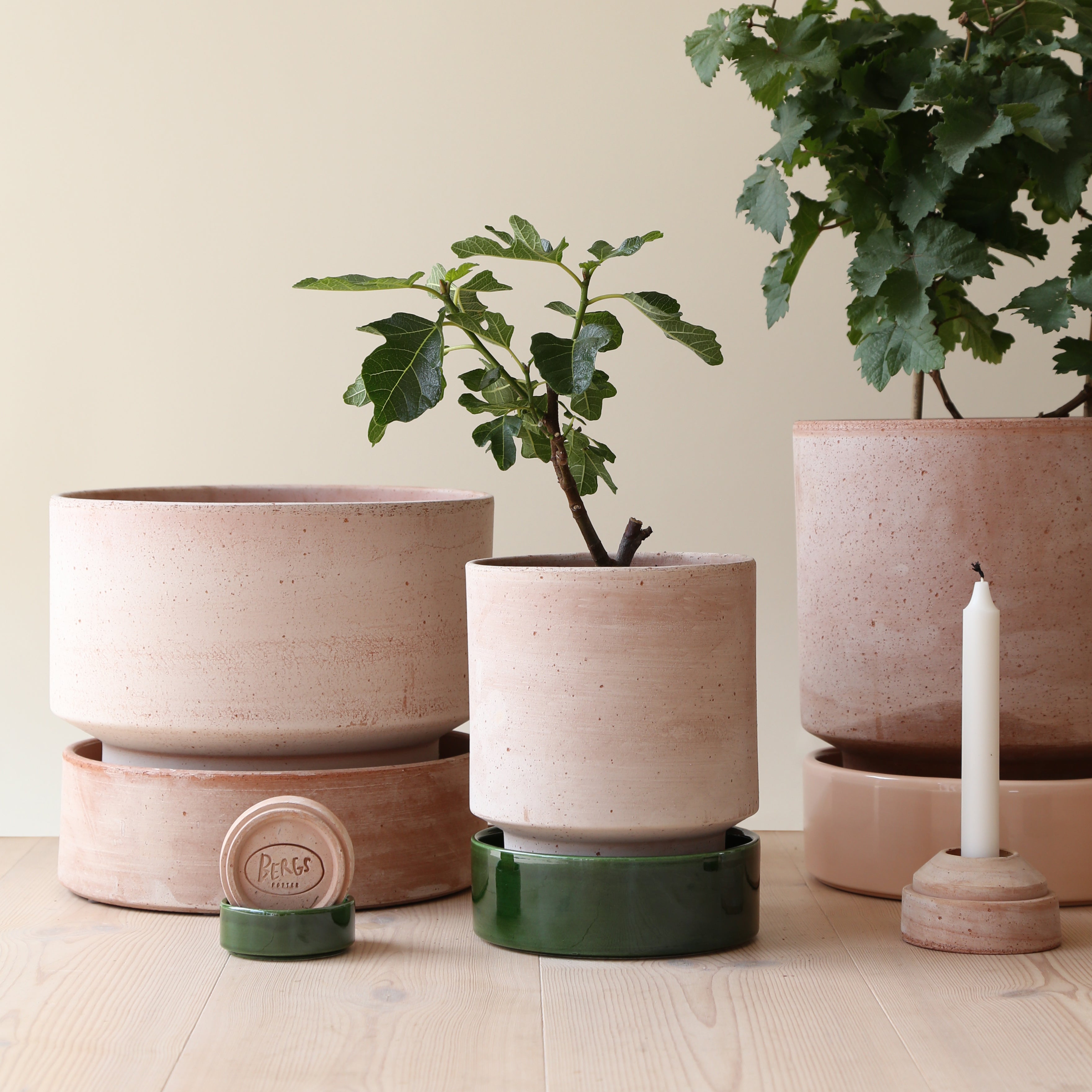 Vaso Hoff in terracotta grezza /rosa