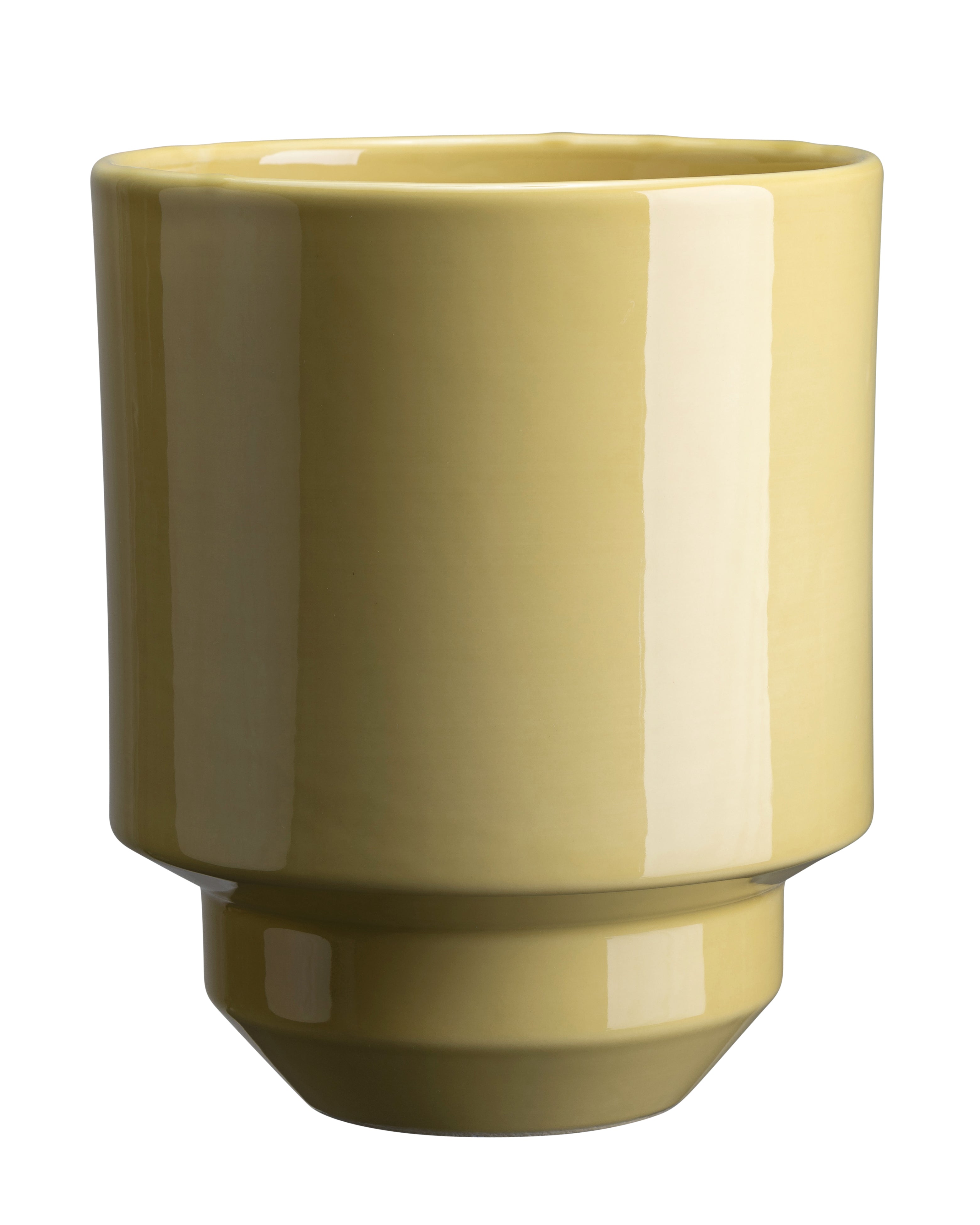 Vaso Hoff in terracotta smaltata /pale yellow