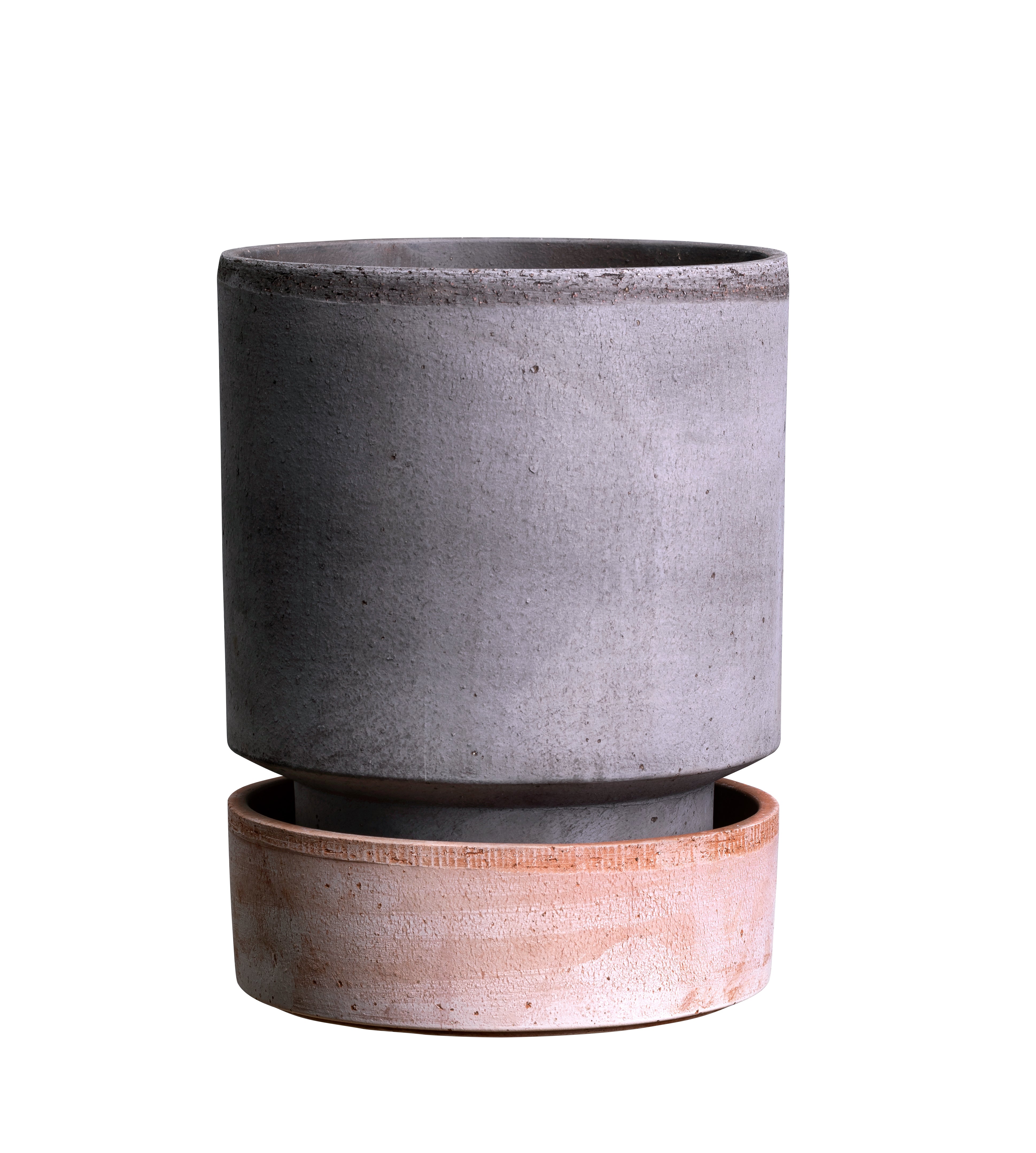 Vaso Hoff in terracotta grezza /grigio