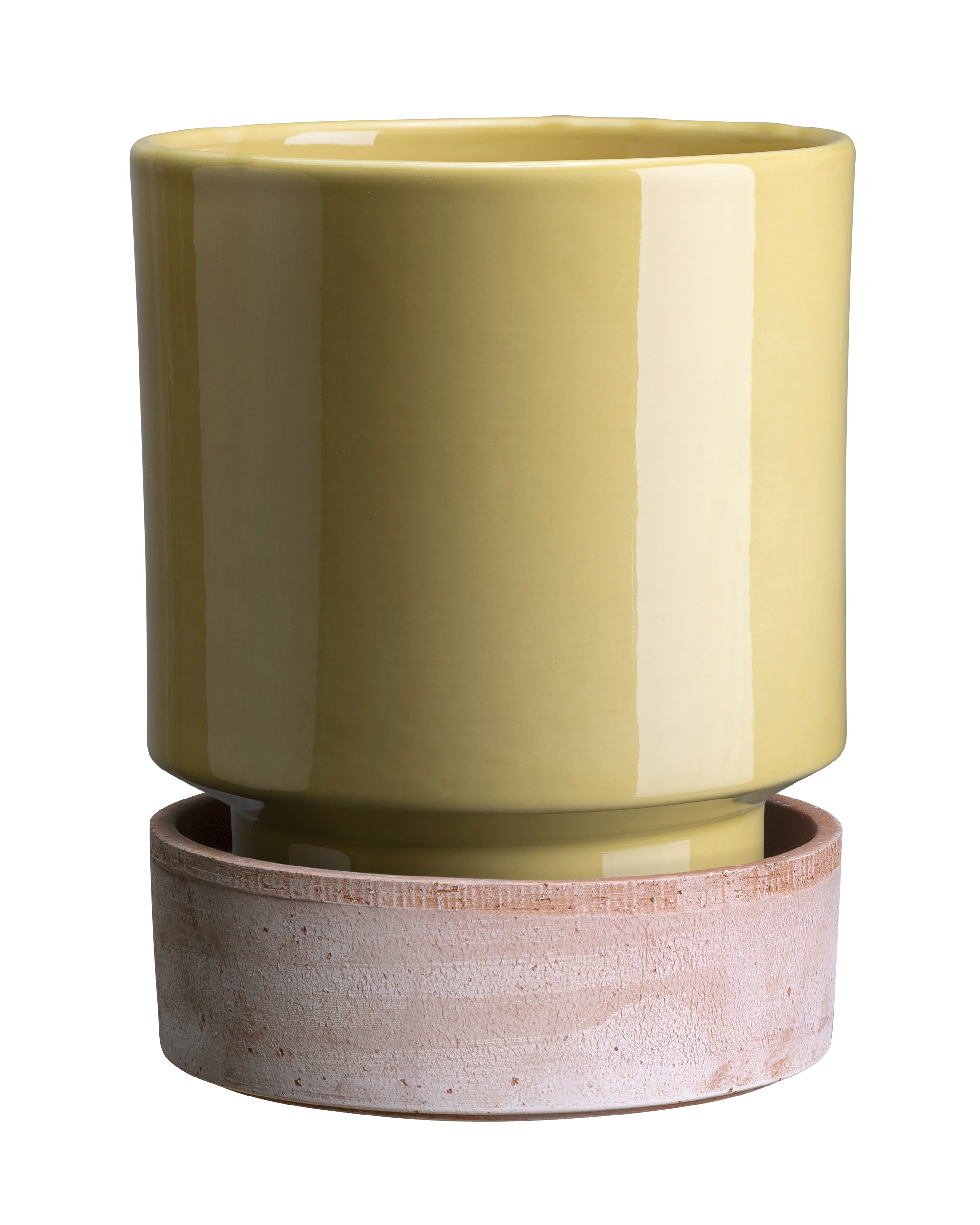 Vaso Hoff in terracotta smaltata /pale yellow