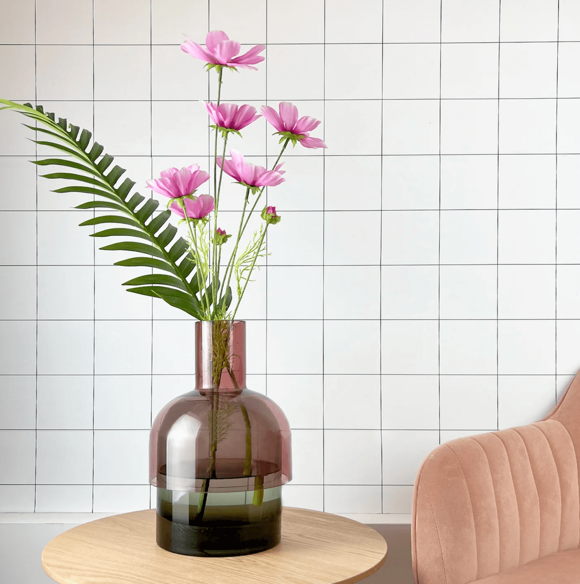 Vaso Flip reversibile /grigio+rosa