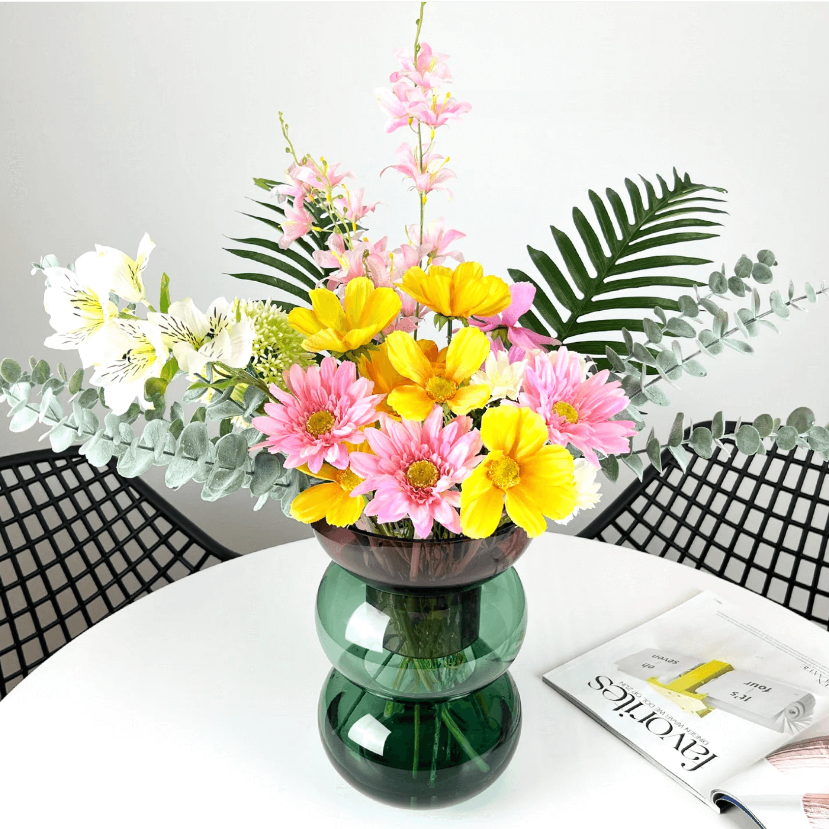 Vaso Bubble Pink and Green /L