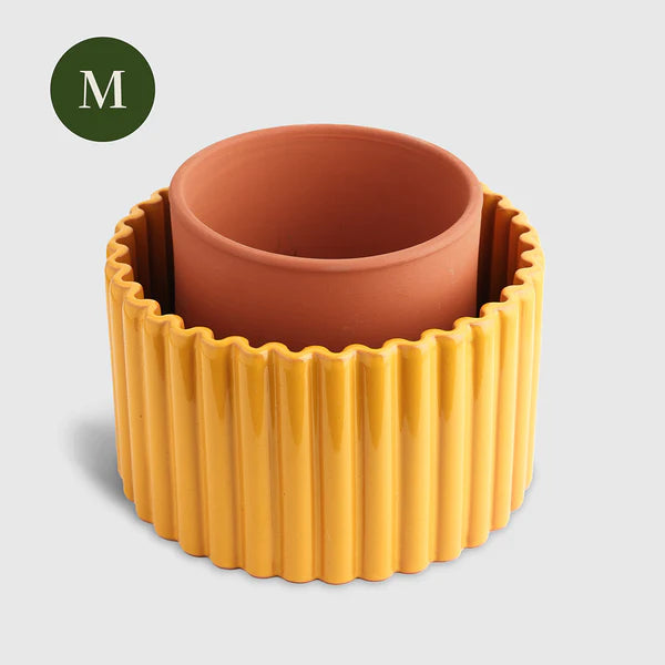 Vaso autoirrigante Paula - Giallo senape